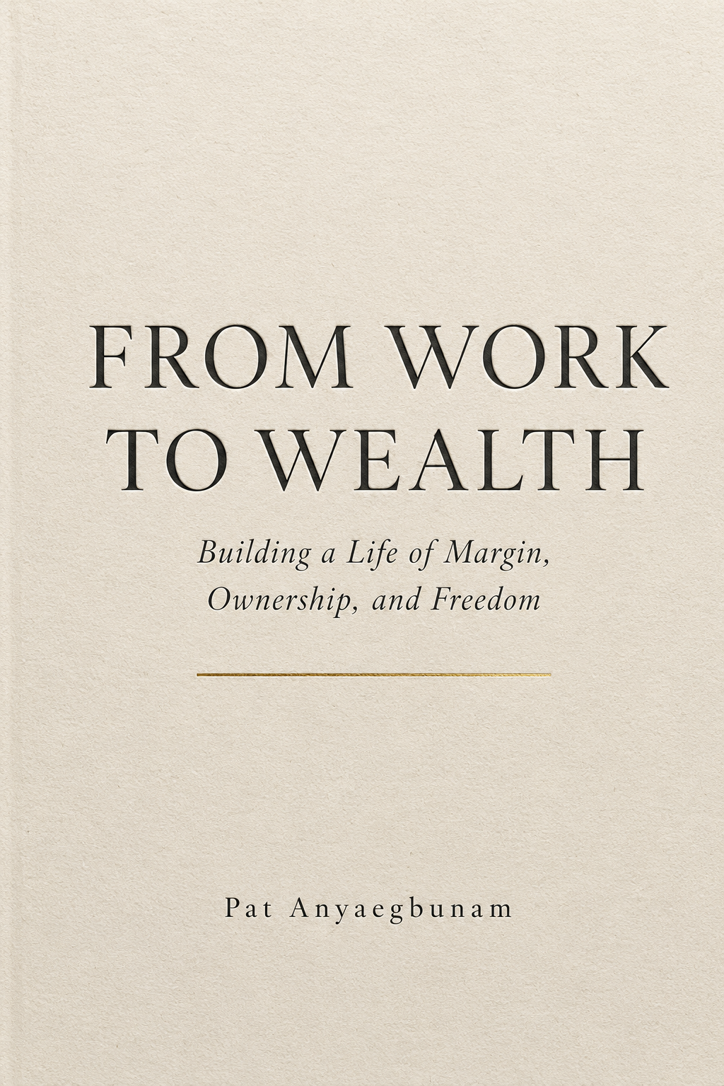 Published cover of From Work to Wealth by Pat Anyaegbunam